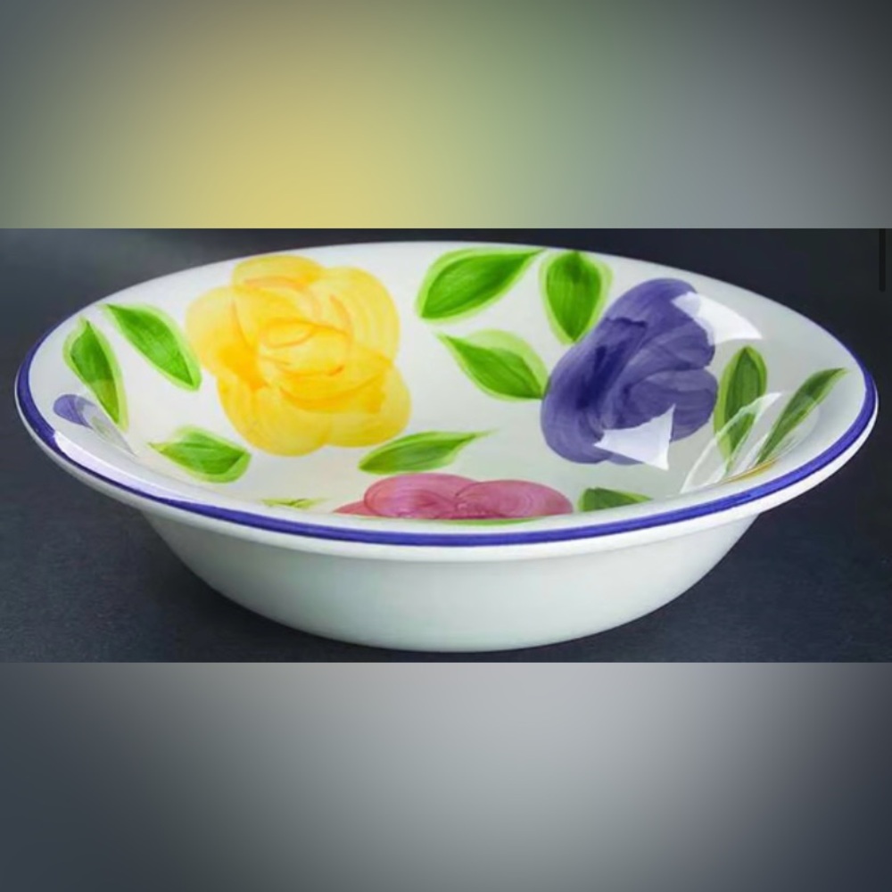 Vintage Flora Di Roma Rosa Tabletops Unlimited Coupe Soup Bowl